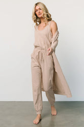 Janae Jumpsuit + Cardigan Set | Oatmeal